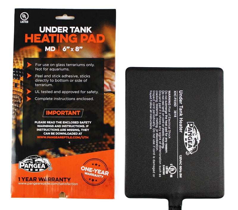 Pangea Reptile Heat Mat (Medium, 6x8, 10-20 gal), Black (UTH6x8) - Image 1